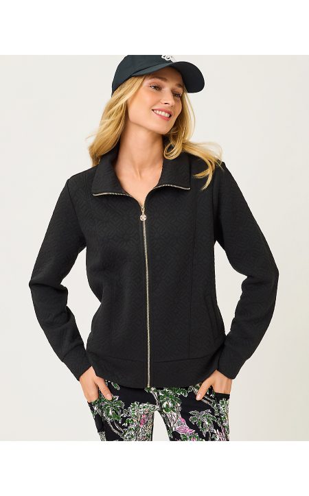 ELENI ZIP-UP - NOIR BUTTERFLY QUILTED KNIT