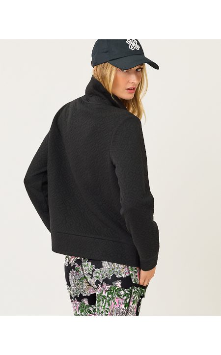 ELENI ZIP-UP - NOIR BUTTERFLY QUILTED KNIT - Image 4