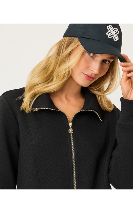 ELENI ZIP-UP - NOIR BUTTERFLY QUILTED KNIT - Image 3